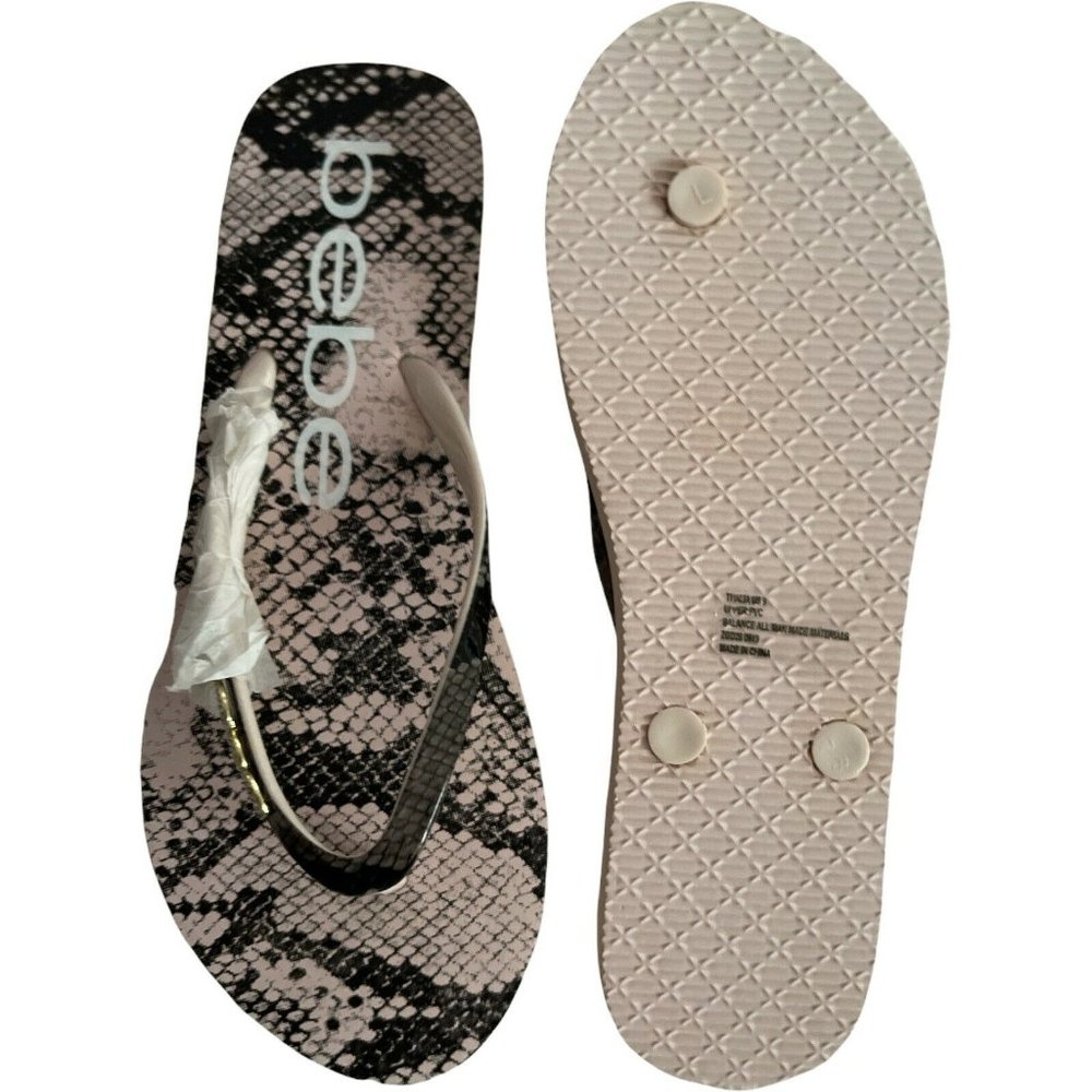 🌹NWT Women’s Sandals BEBE THALIA Animal Print In Black Size 8 - Picture 5 of 11